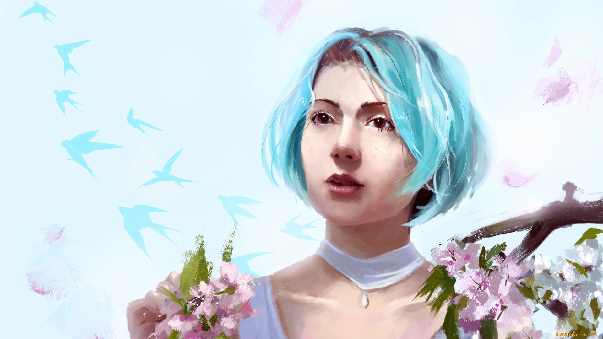 рисованное, люди, панда, panda, девушка