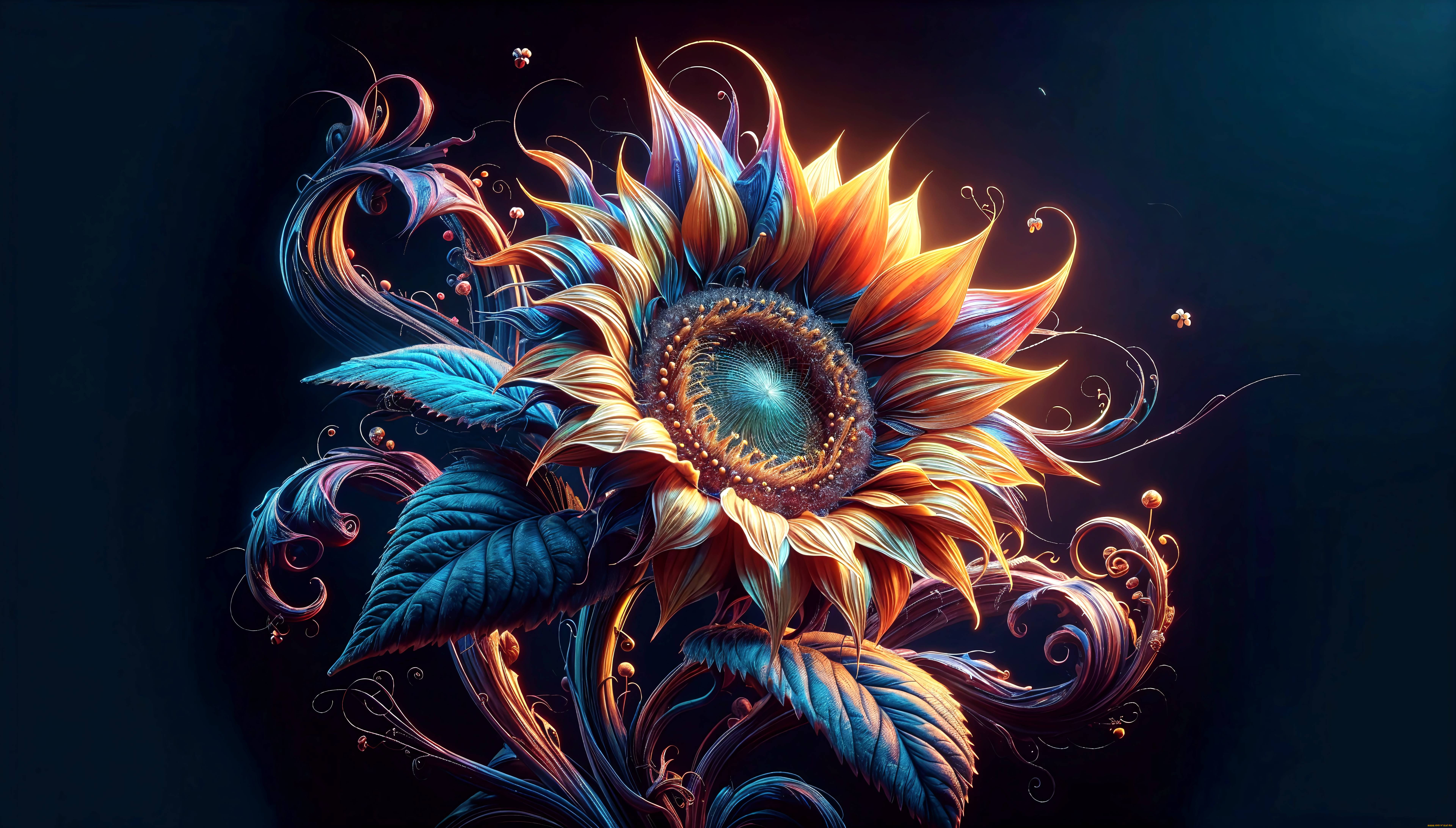 разное, компьютерный, дизайн, подсолнух