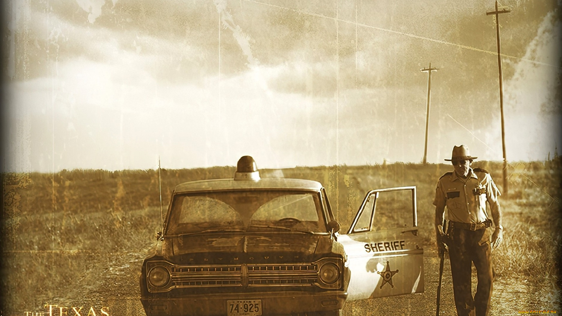 кино, фильмы, the, texas, chainsaw, massacre, , the, beginning, полицейский, шериф, машина, дорога, поля
