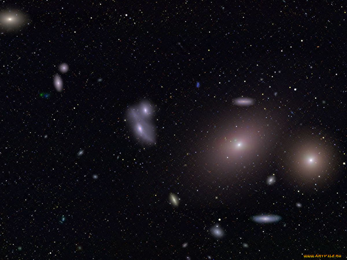 группа, галактик, космос, галактики, туманности