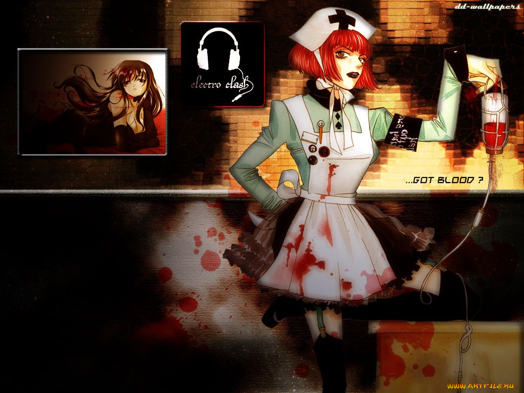 аниме, weapon, blood, technology