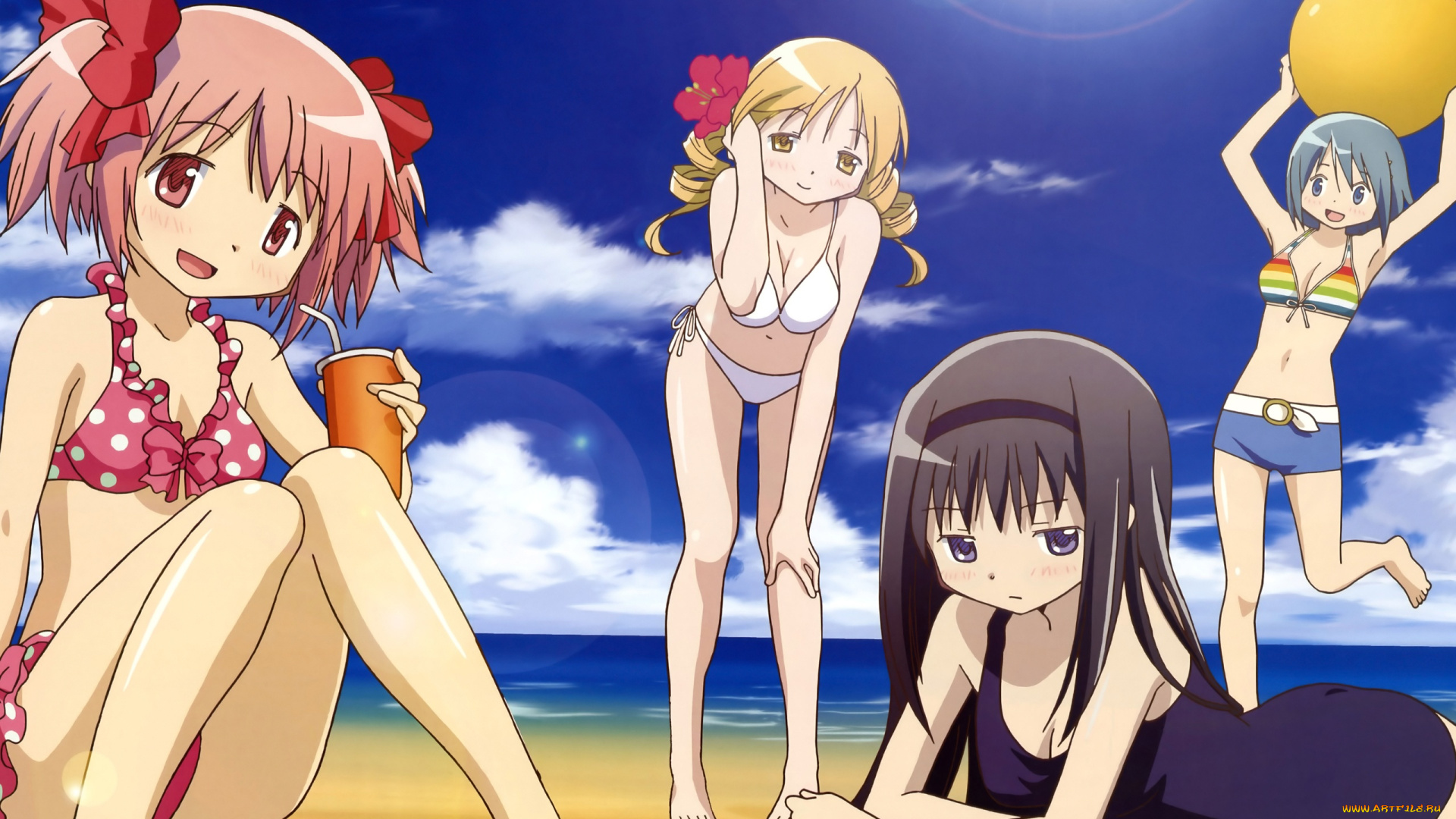 аниме, mahou, shoujo, madoka, magika, девушки