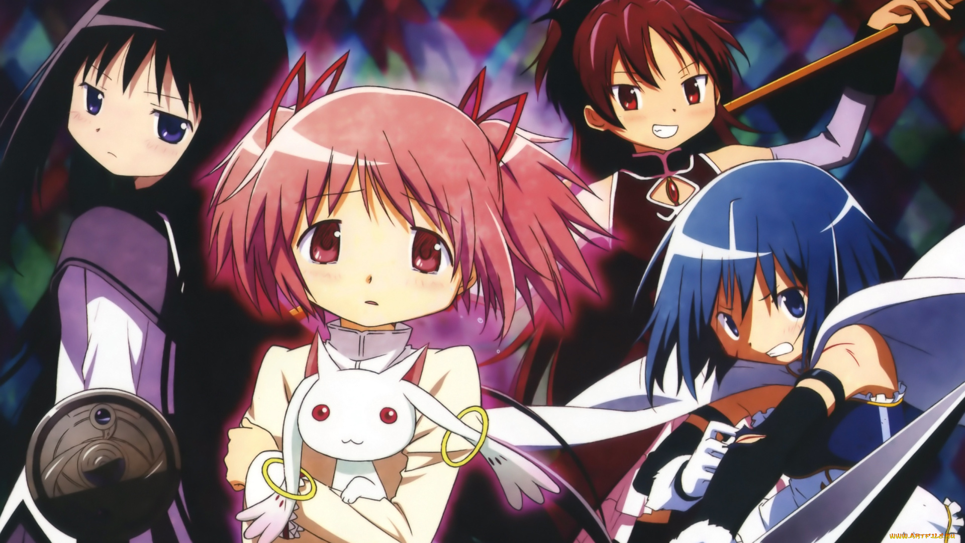 аниме, mahou, shoujo, madoka, magika, puella, magi, madona, magica