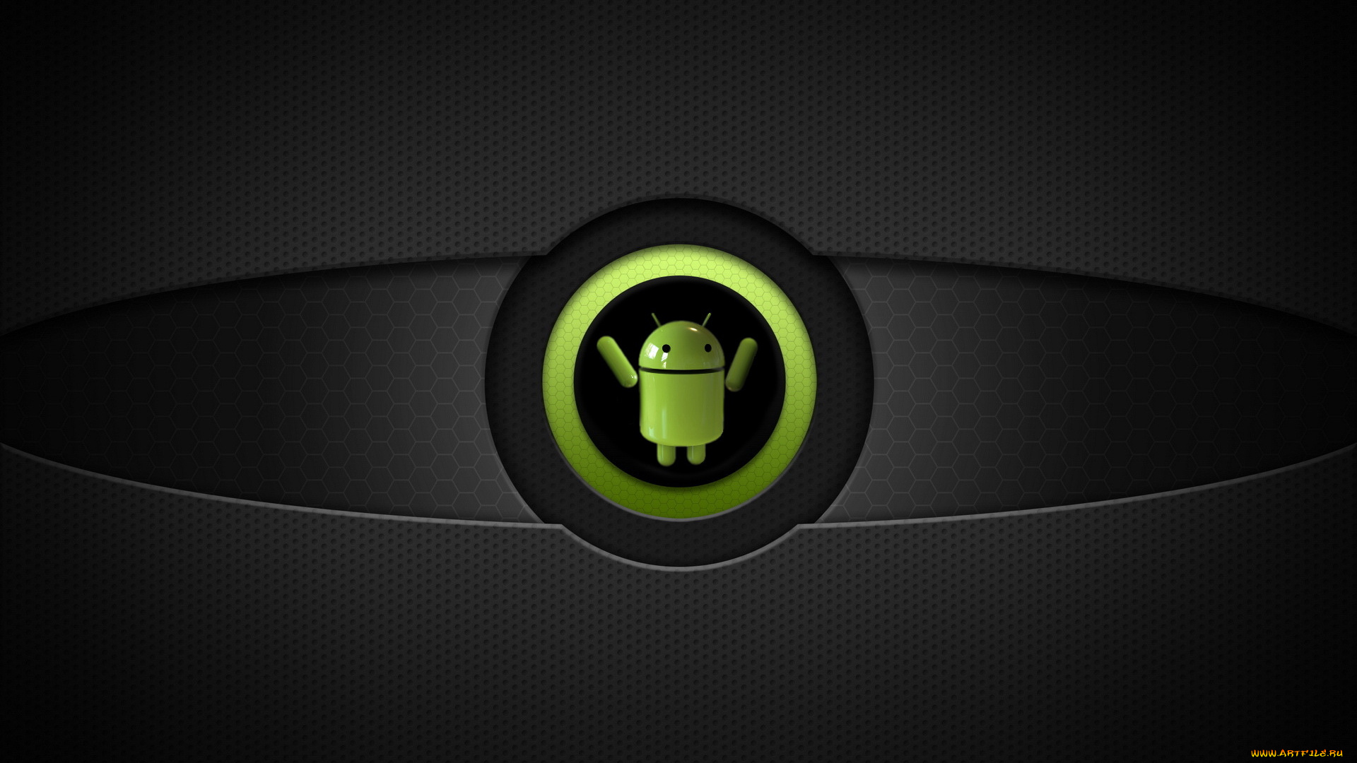 компьютеры, android, тёмный, сетка, логотип