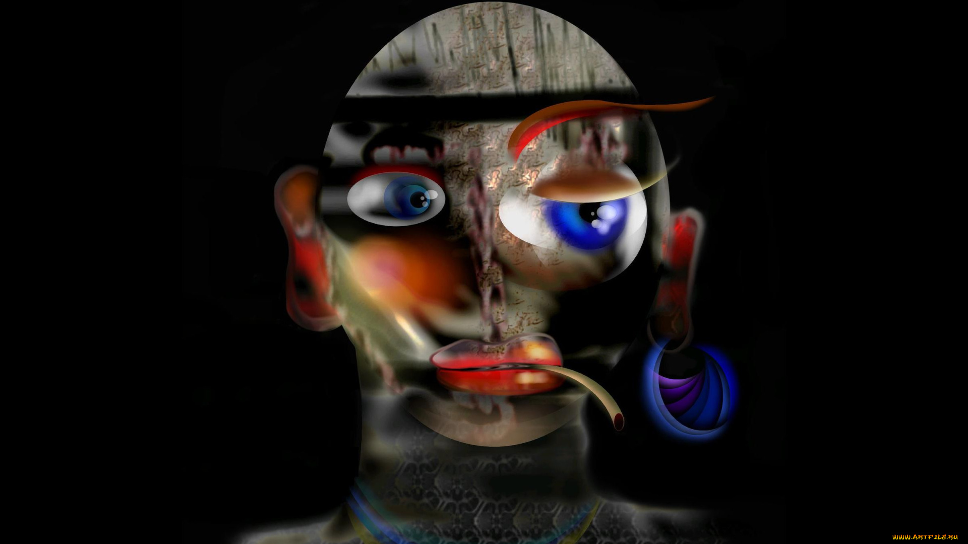 разное, компьютерный, дизайн, голова