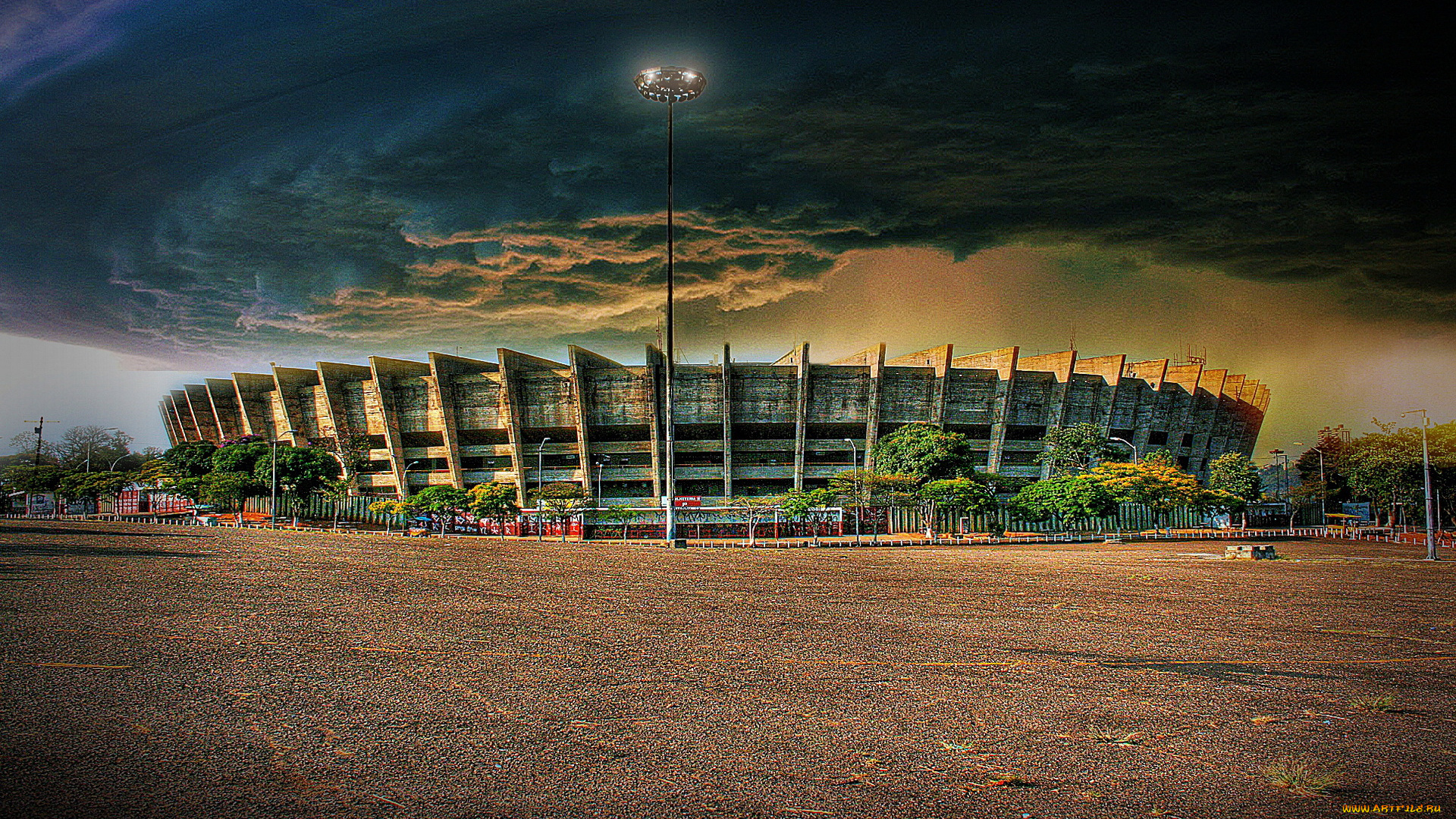 спорт, стадионы, сооружения, тучи, стадион