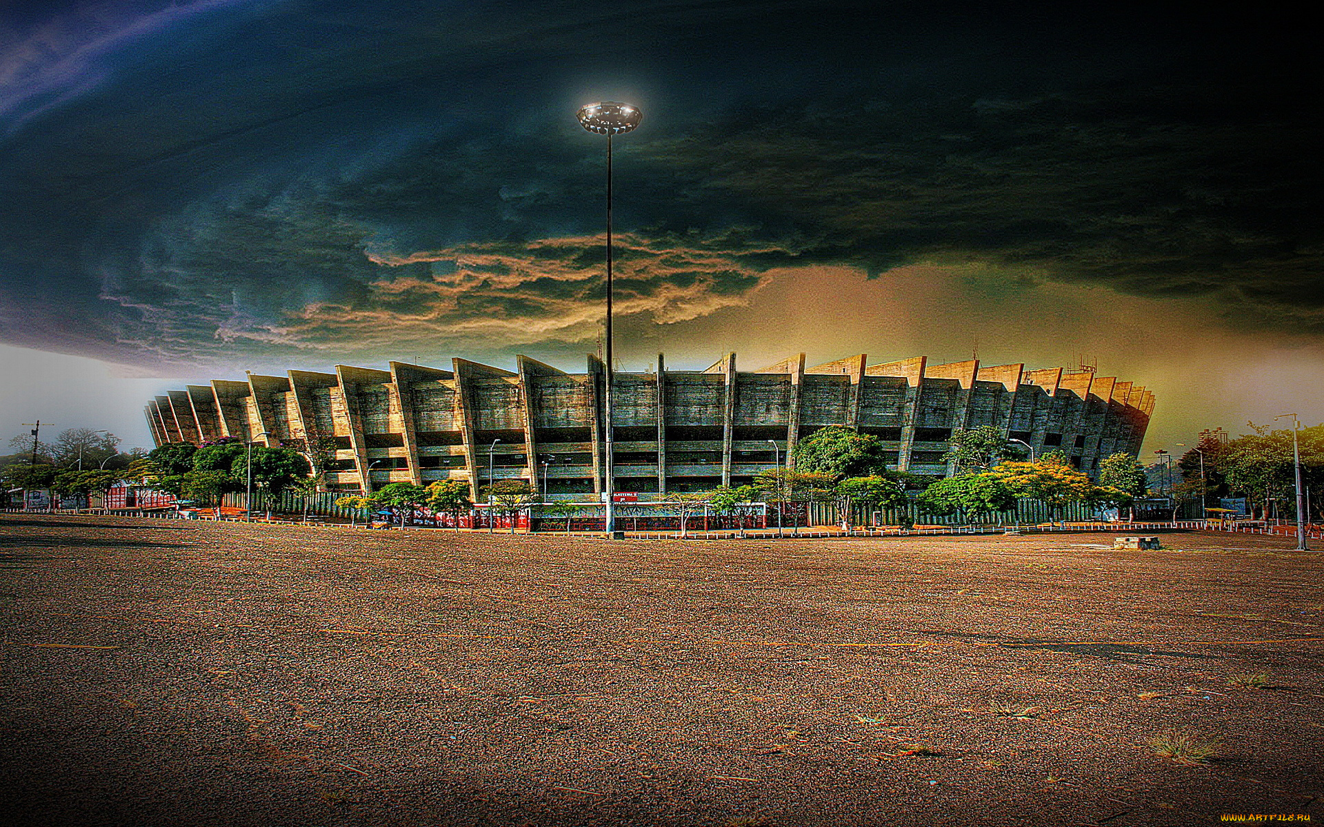 спорт, стадионы, сооружения, тучи, стадион
