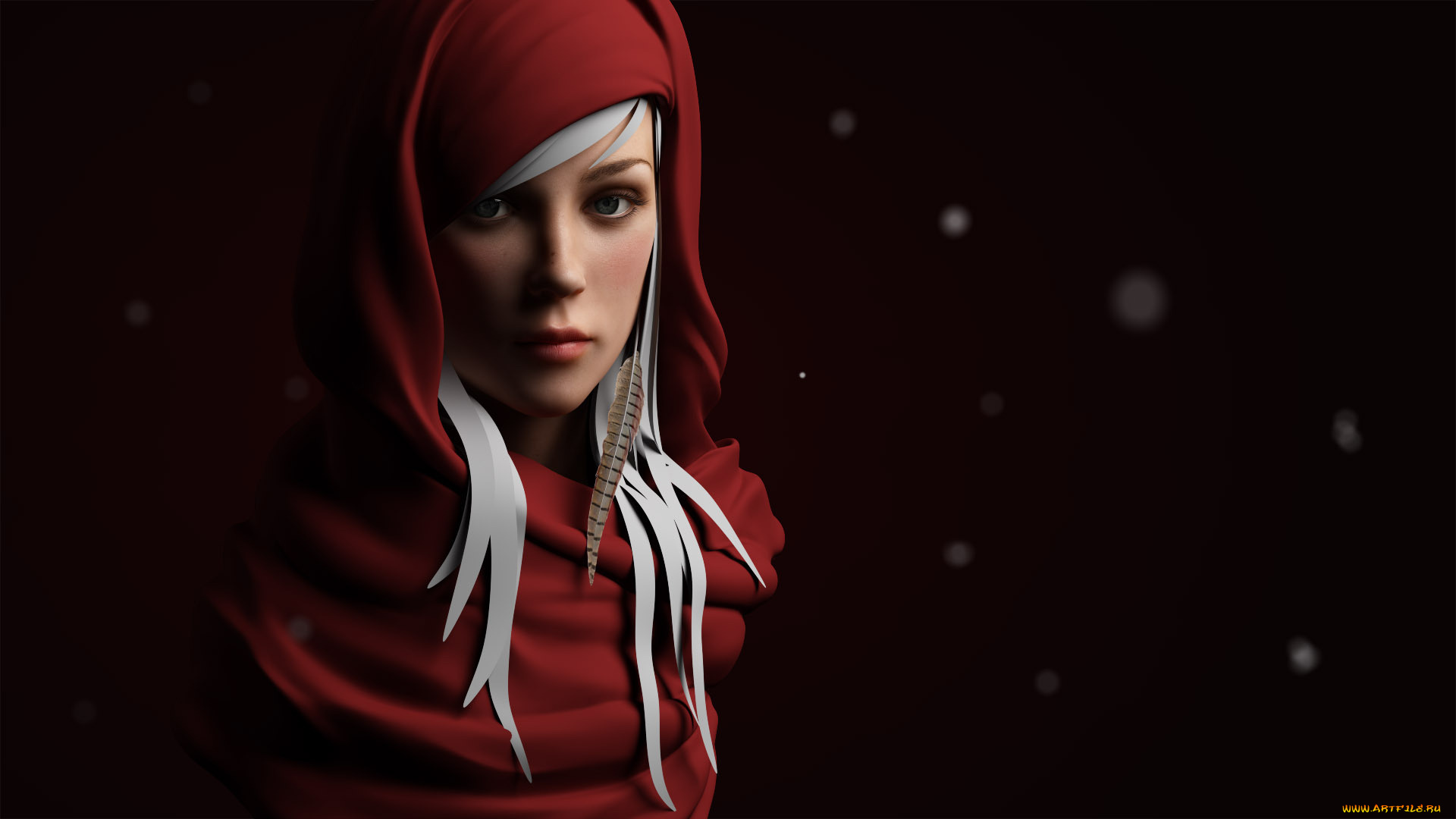 3д, графика, people, люди, девушка, в, карсном