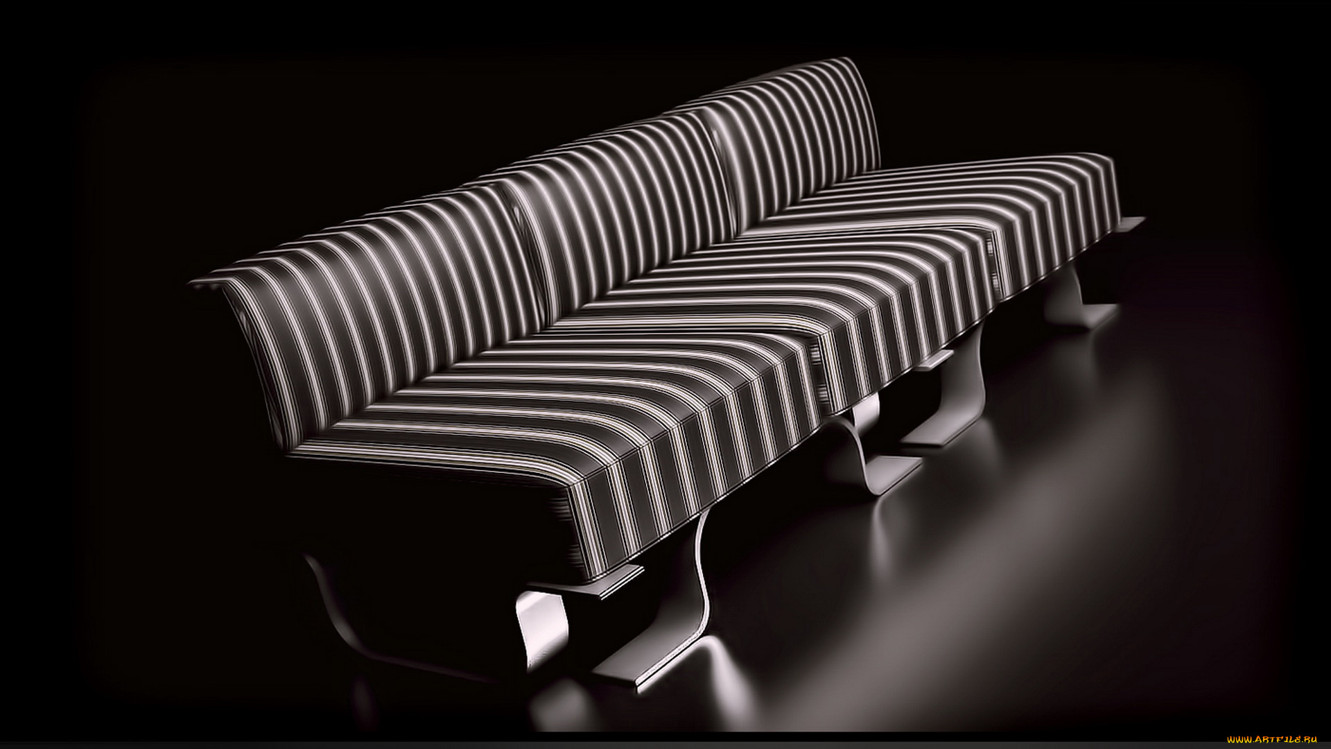 3д, графика, realism, реализм, узор, цвета, фон, диван