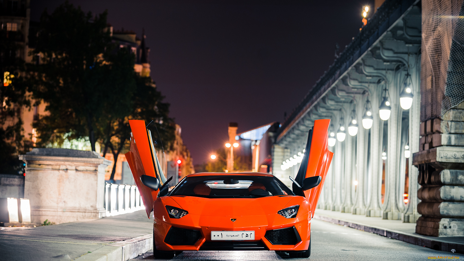 автомобили, lamborghini, авто, ночь