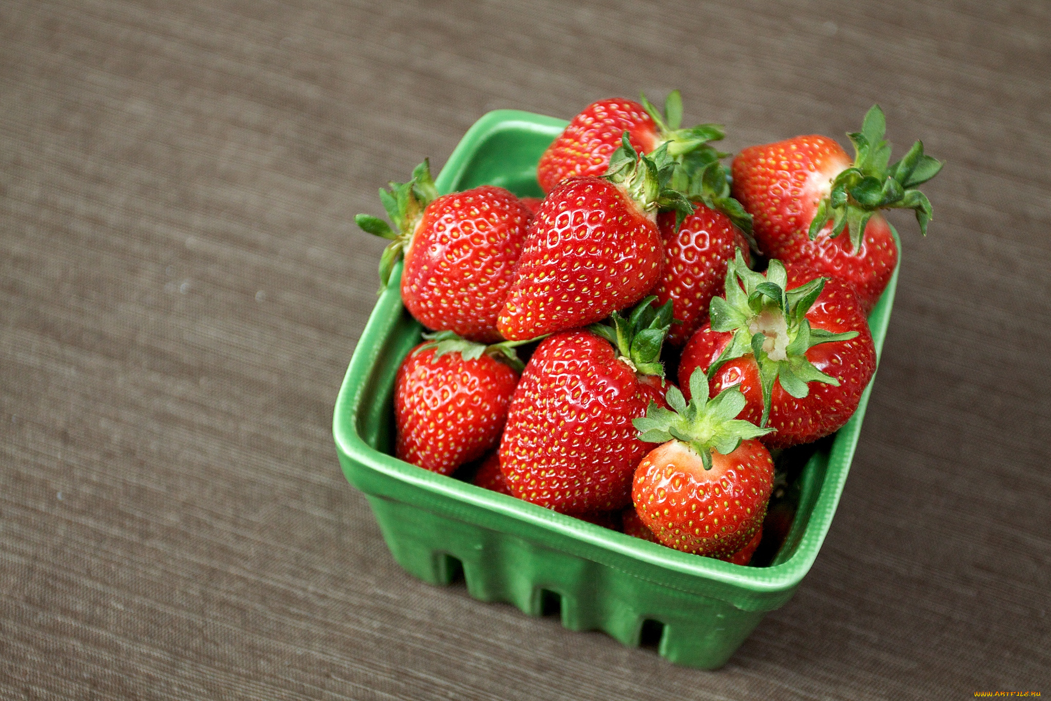 еда, клубника, земляника, красный, ящичек