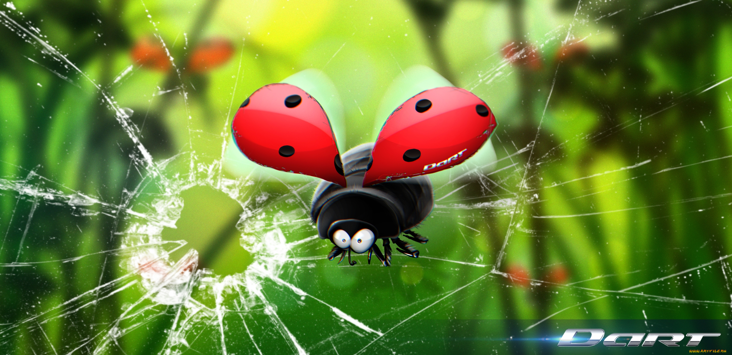3д, графика, nature, landscape, природа, коровка