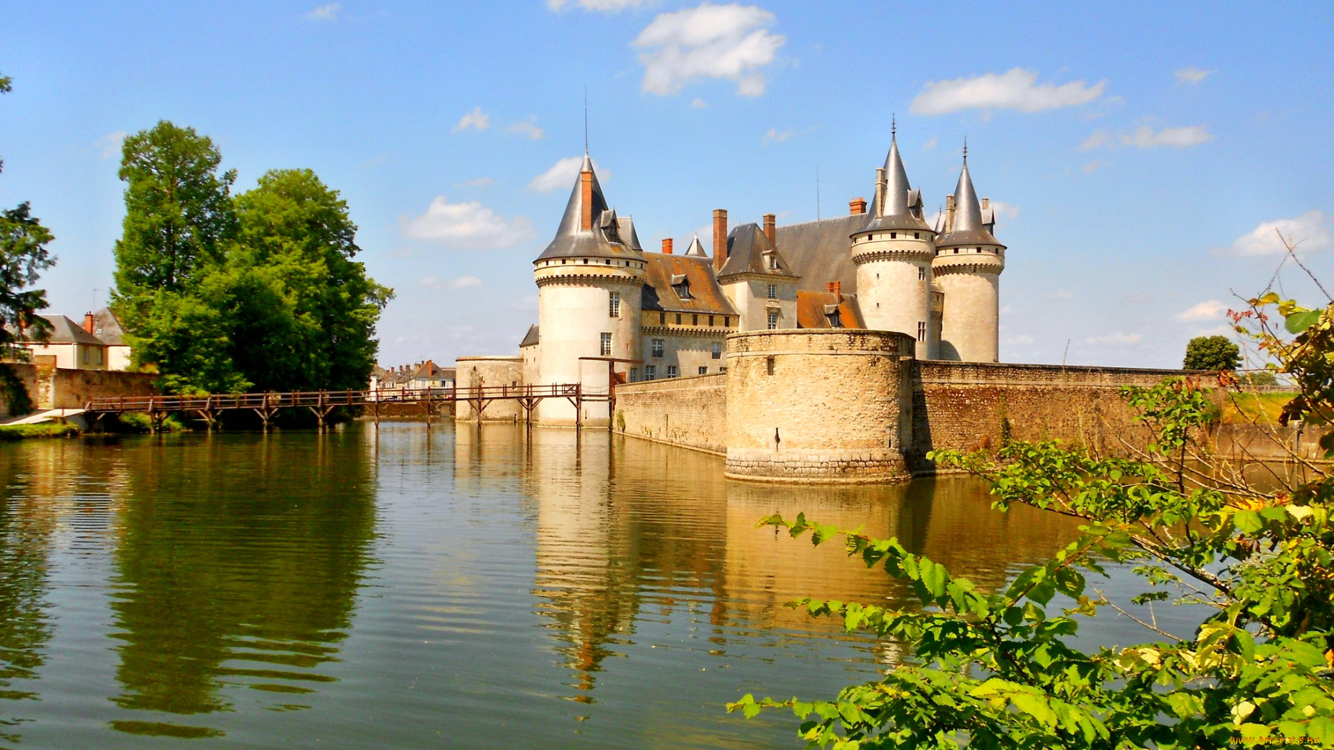 франция, сюлли, сюр, луар, города, замки, луары, замок, крепостные, стены, озеро