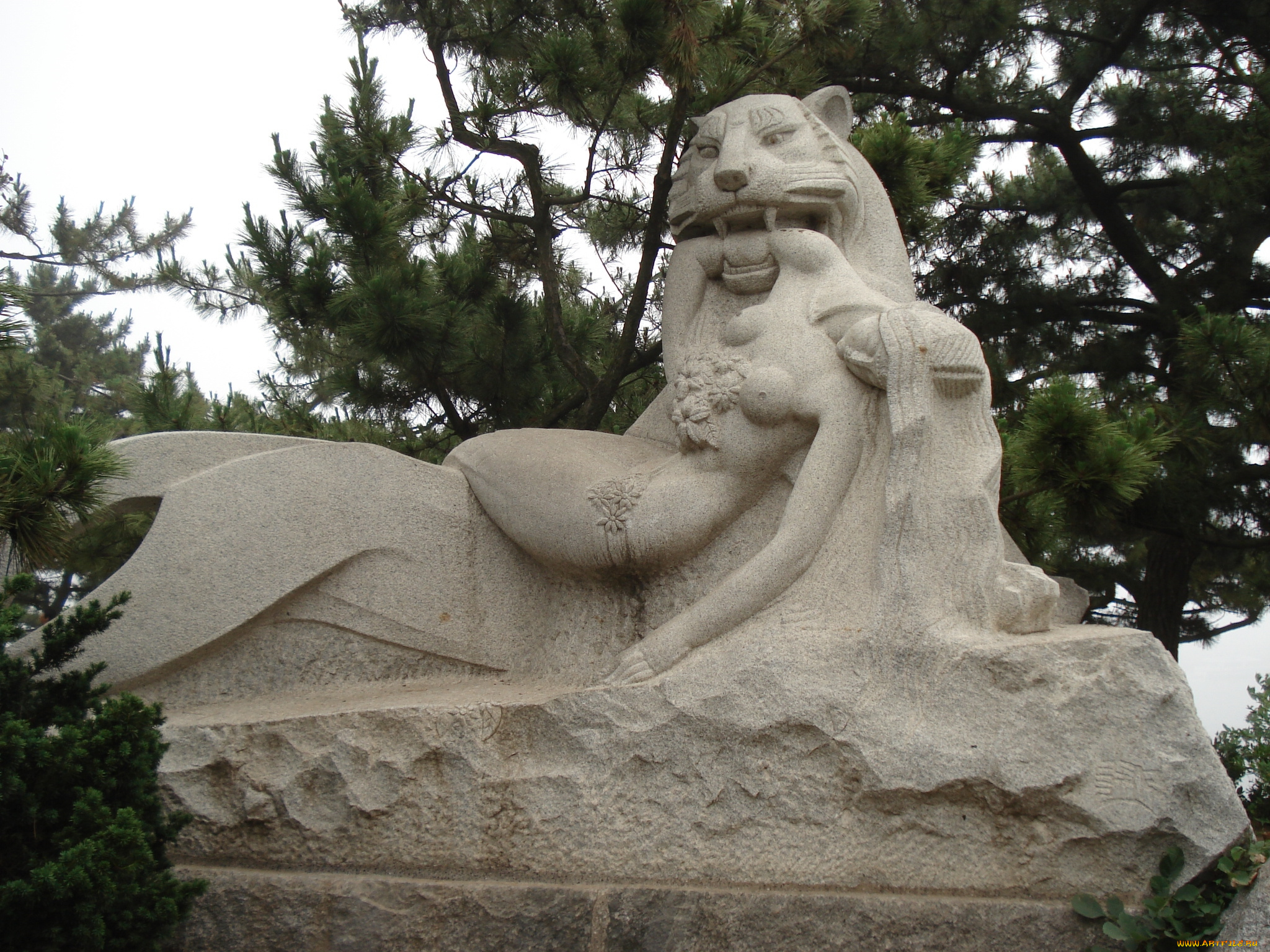 разное, фигуры, из, песка, льда, снега, девушка, лев