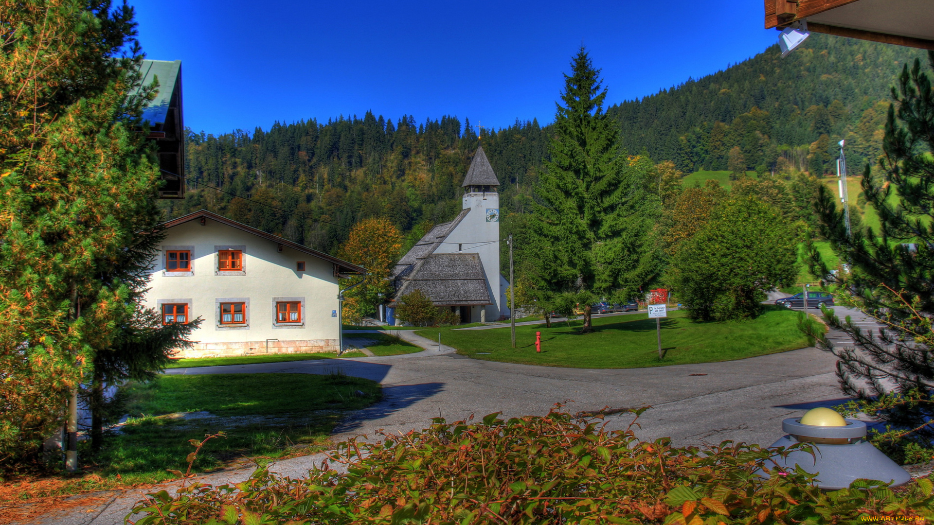 берхтесгаден, германия, города, -, улицы, , площади, , набережные, германия, берхтесгаден, пейзаж, улица, дома