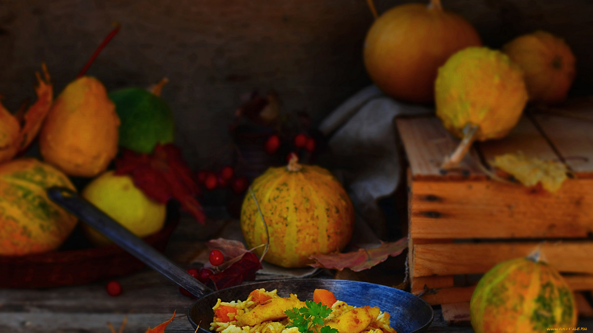 еда, вторые, блюда, ложка, тыква, плов