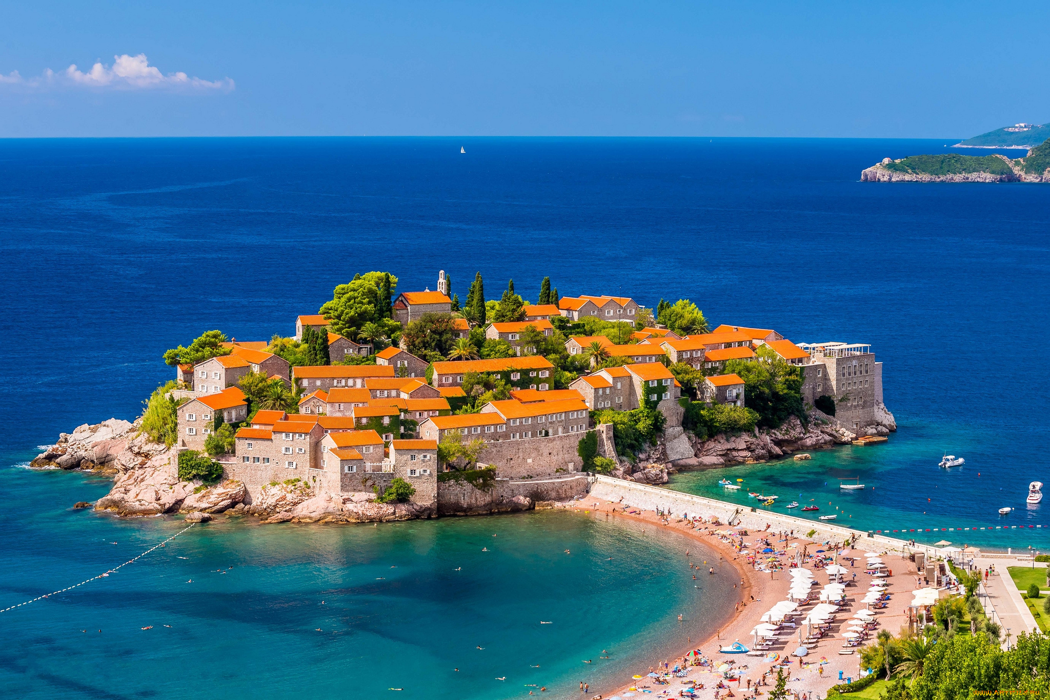 sveti, stefan, города, -, пейзажи, черногория, остров, гостиничный, комплекс
