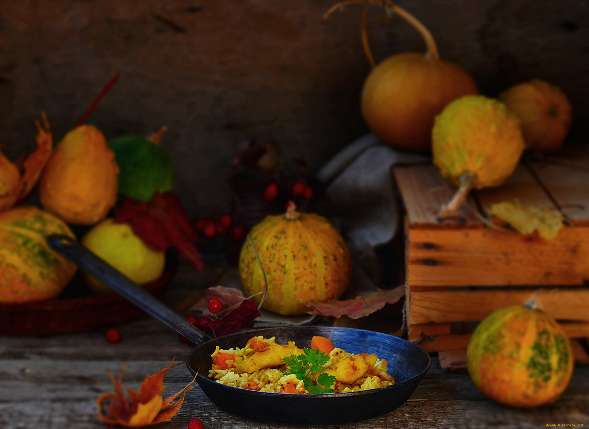 еда, вторые, блюда, ложка, тыква, плов