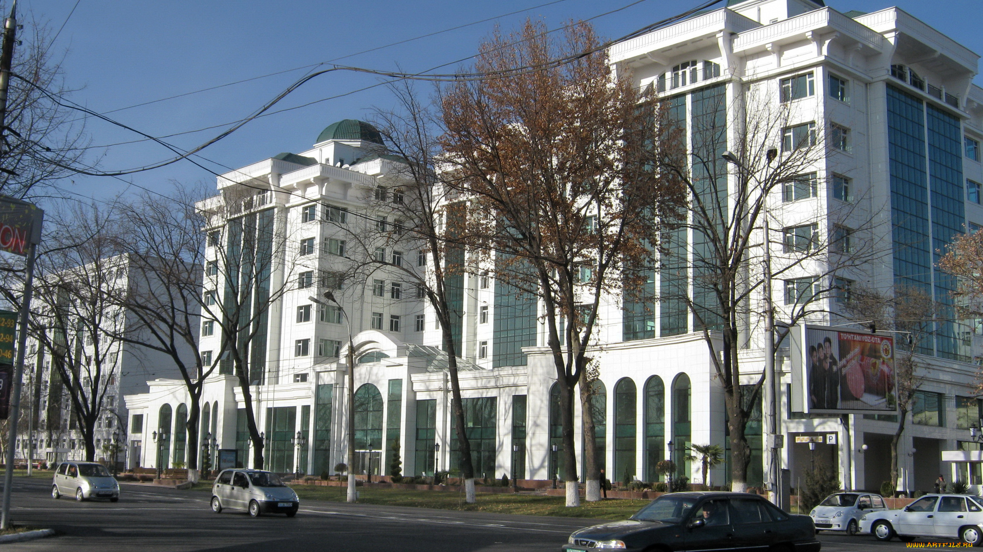 города, -, здания, , дома, осень, проспект, ташкент, центральный