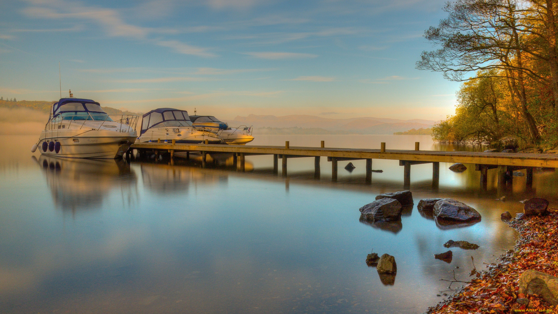 корабли, катера, причал, катер