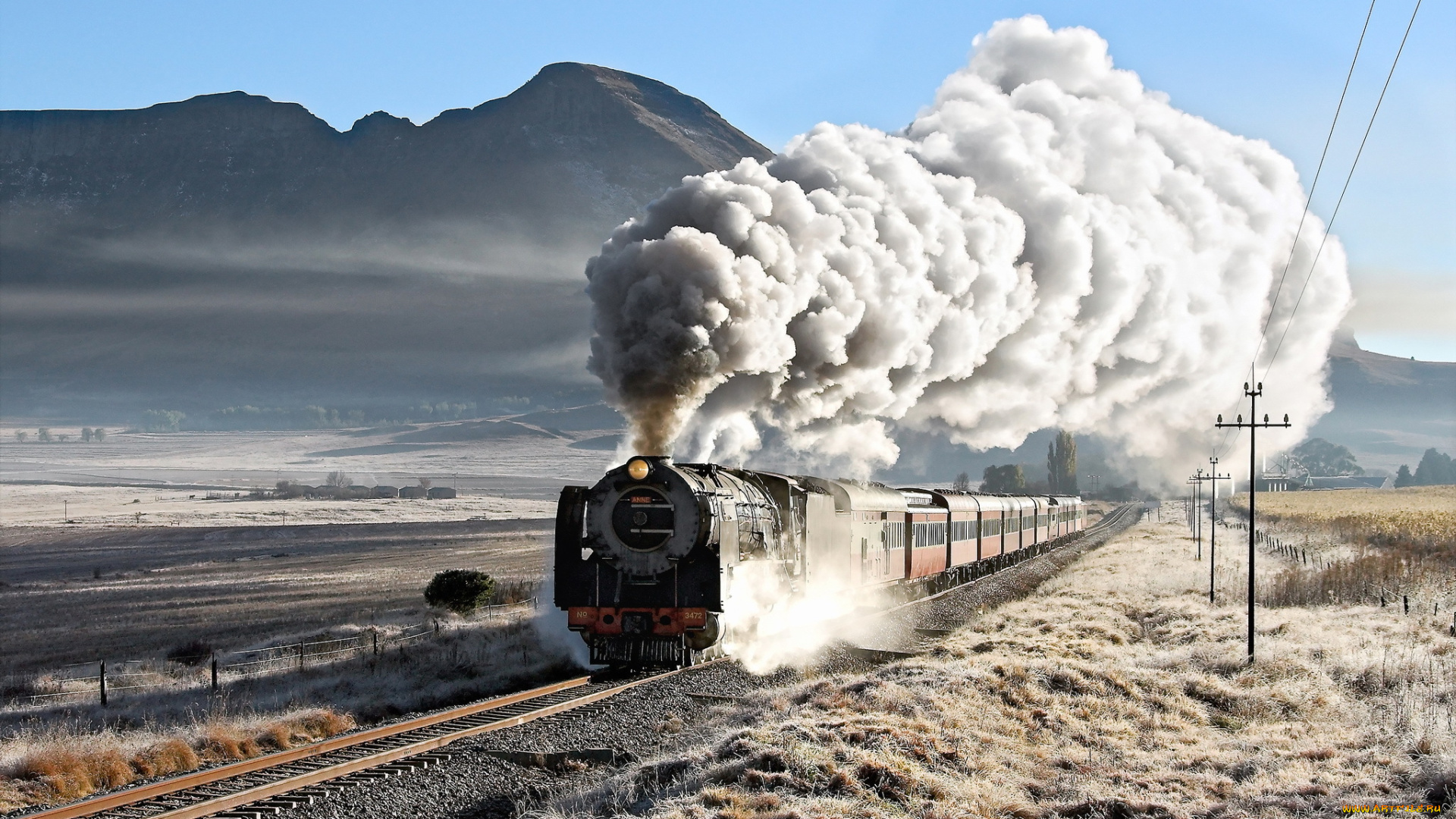 техника, паровозы, поезд, дорога, фон