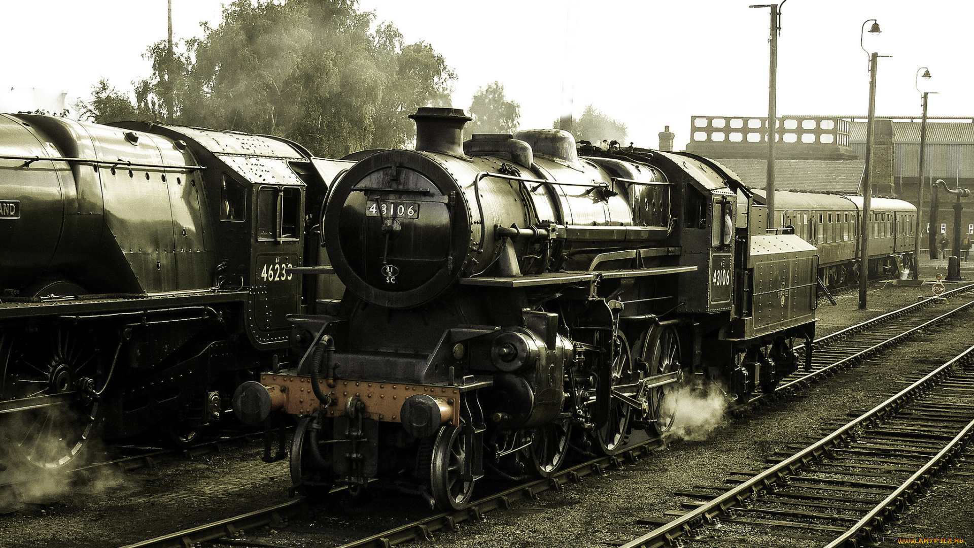 техника, паровозы, железная, дорога, рельсы, паровоз