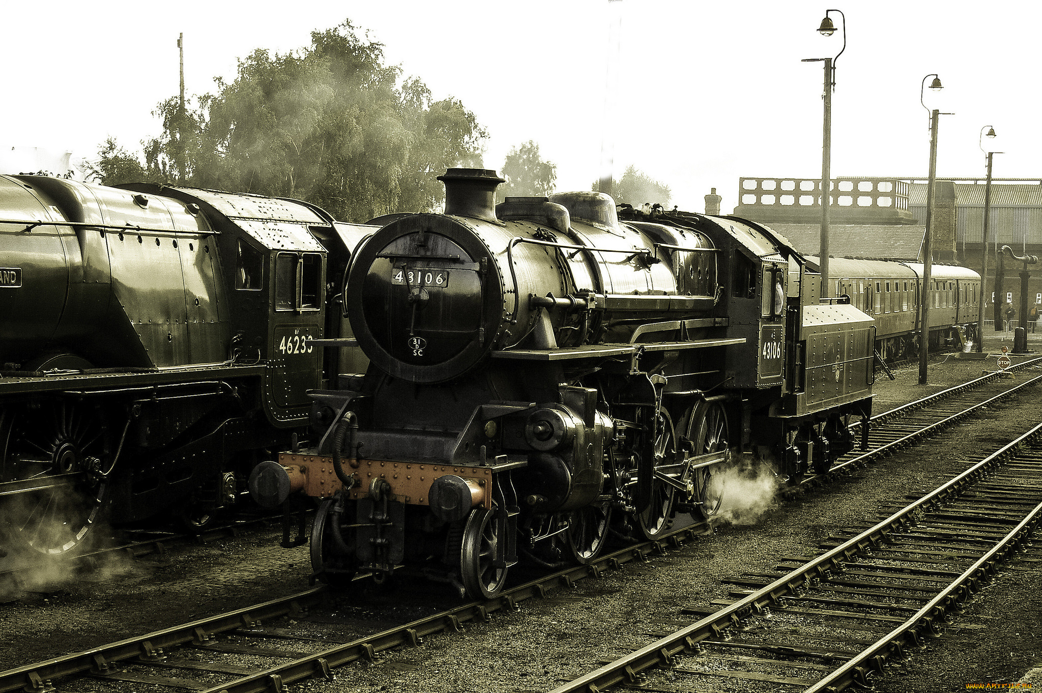 техника, паровозы, железная, дорога, рельсы, паровоз