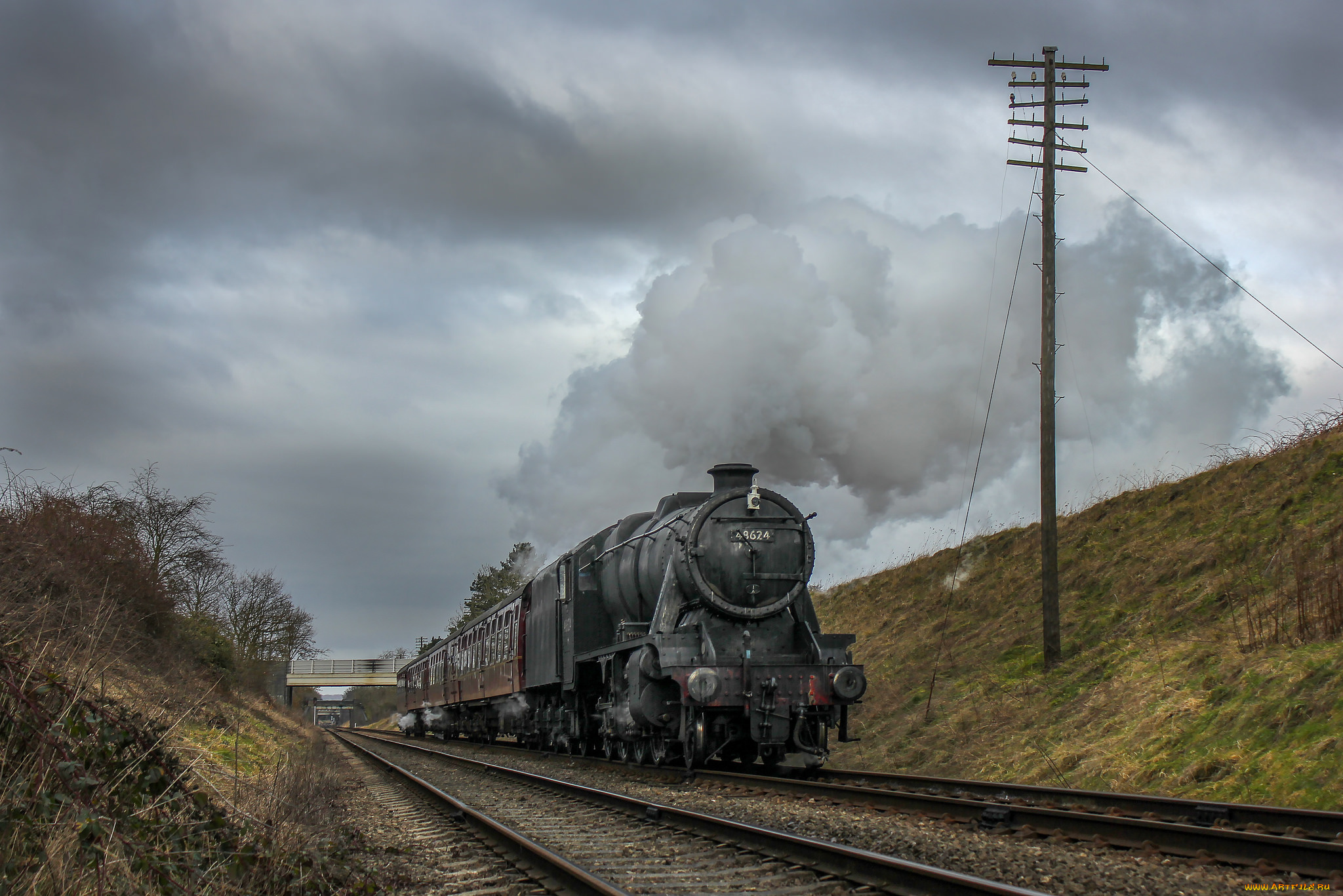 техника, паровозы, железная, дорога, рельсы, паровоз