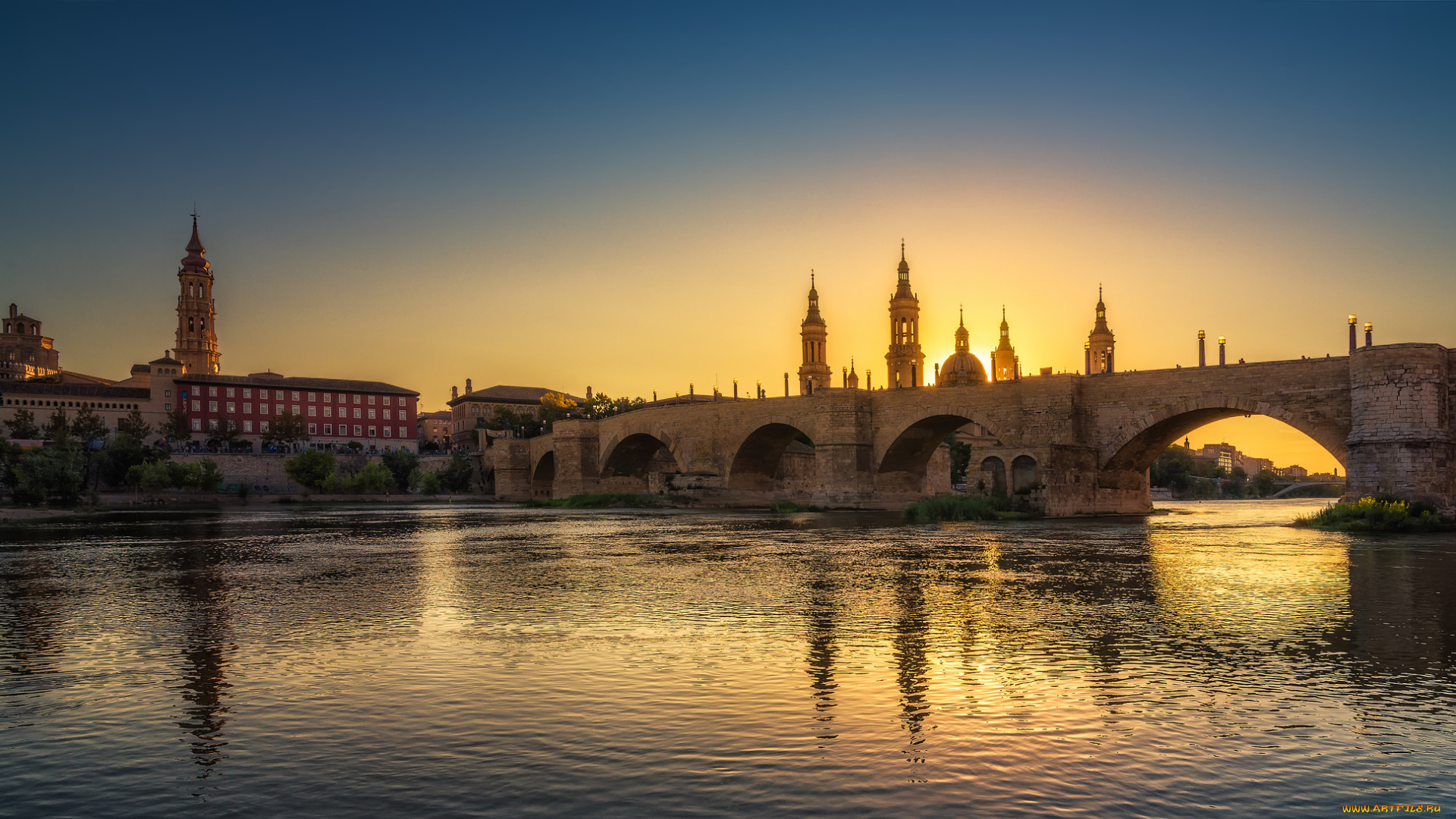 сарагоса, города, -, мосты, река, мост