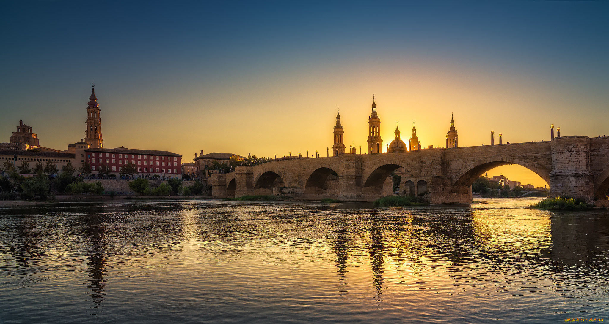 сарагоса, города, -, мосты, река, мост