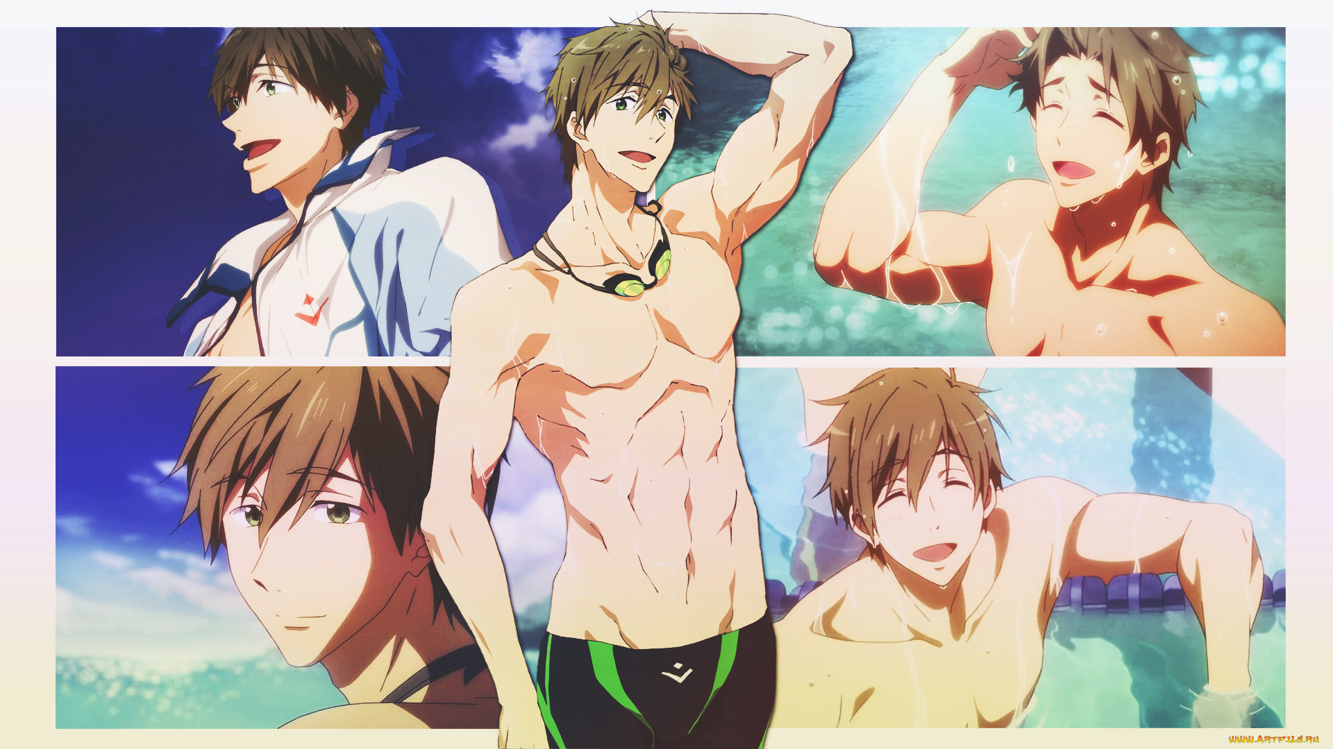 аниме, free, макото