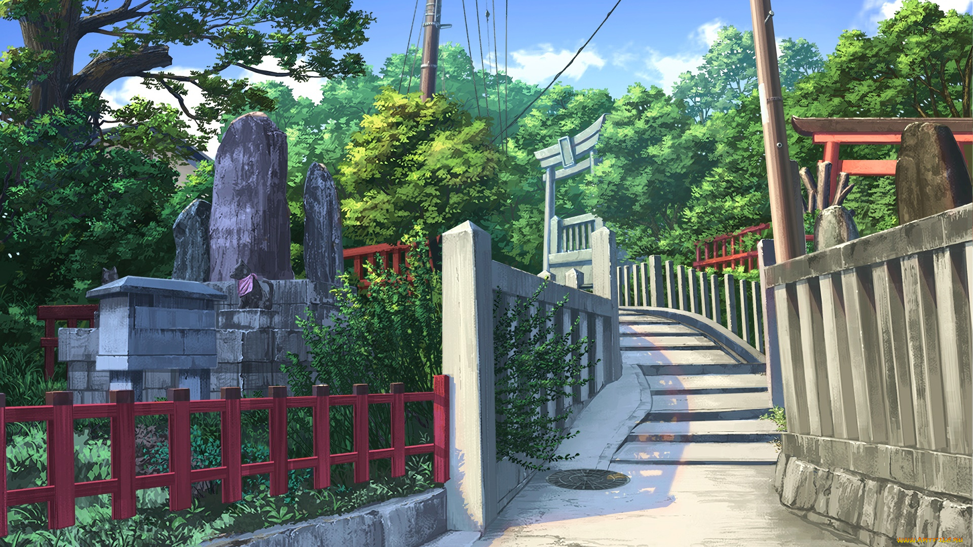 аниме, город, , улицы, , здания