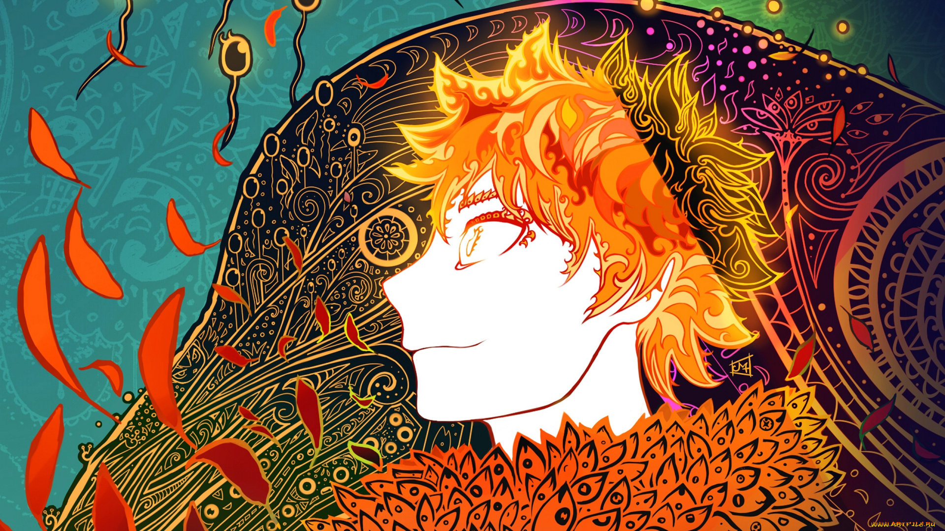 аниме, haikyuu, узоры, парень, волейбол