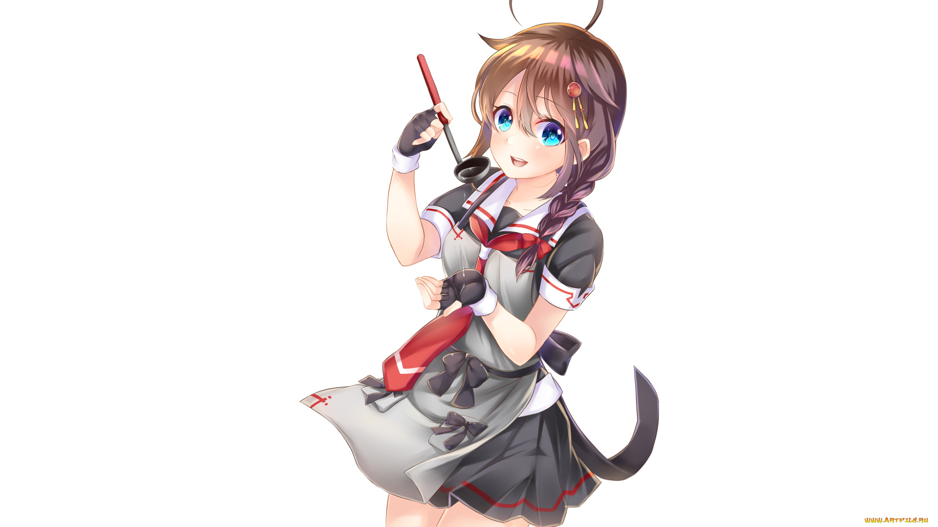 аниме, kantai, collection, девушка, взгляд, фон