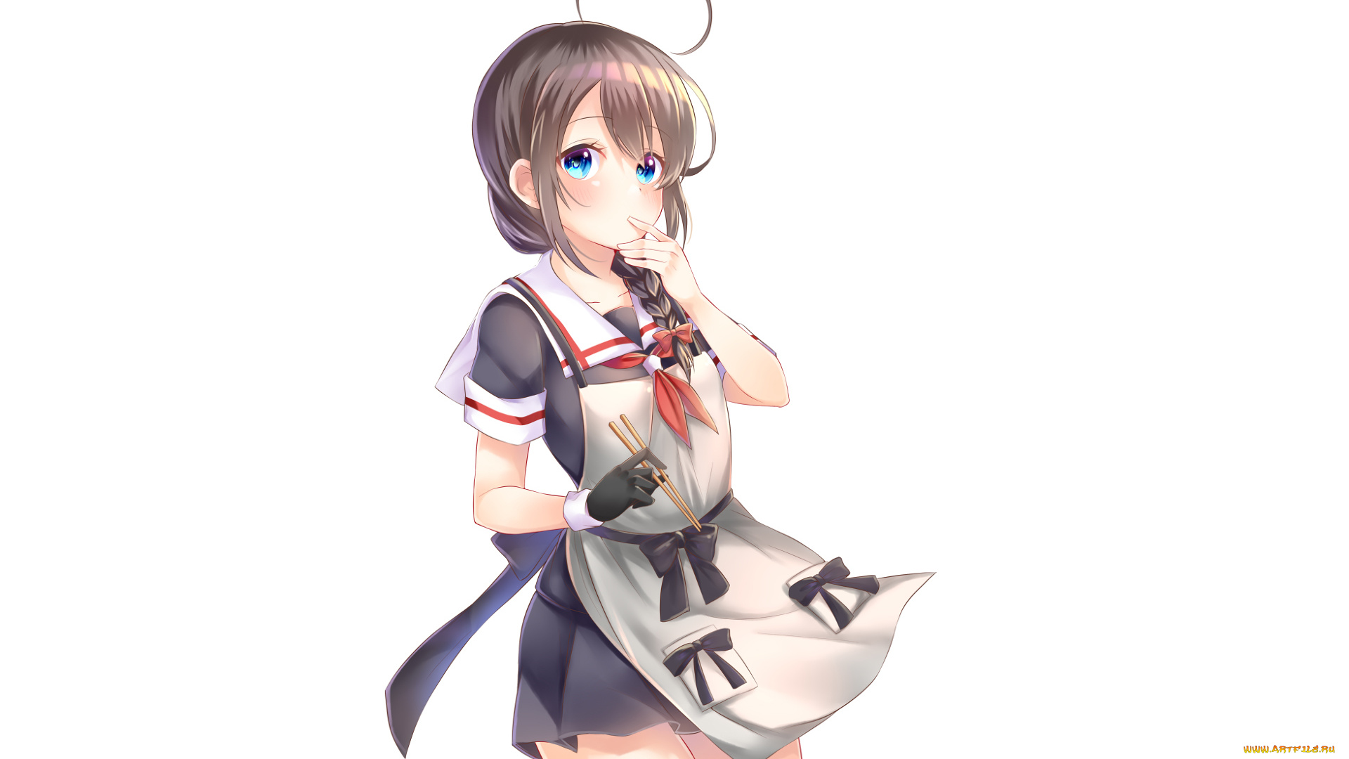 аниме, kantai, collection, девушка, взгляд, фон