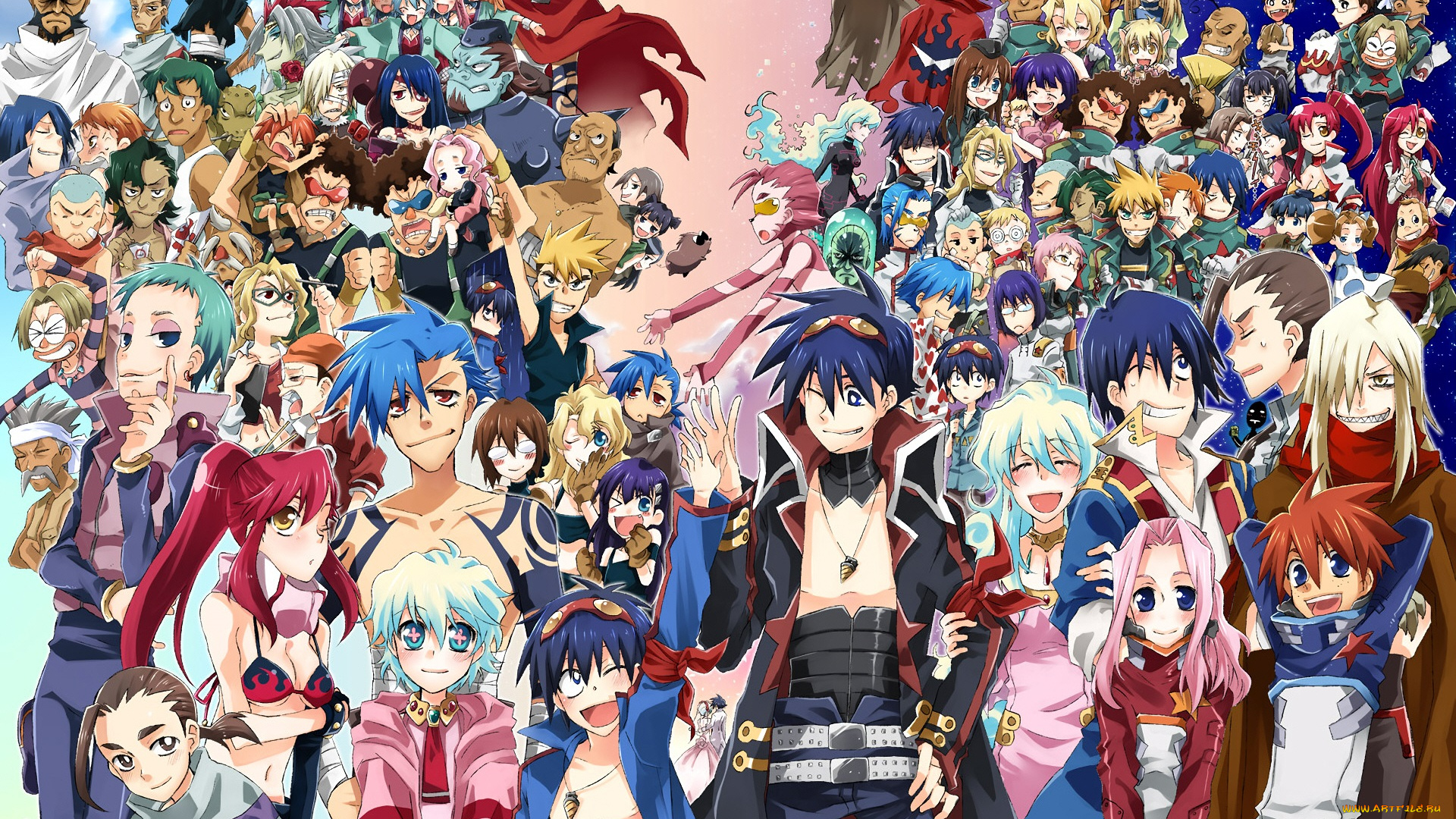 аниме, tengen, toppa, gurren-lagann, гуррен-лаган