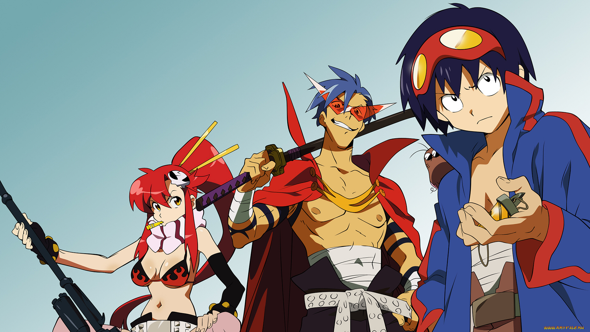 аниме, tengen, toppa, gurren-lagann, гуррен-лаган