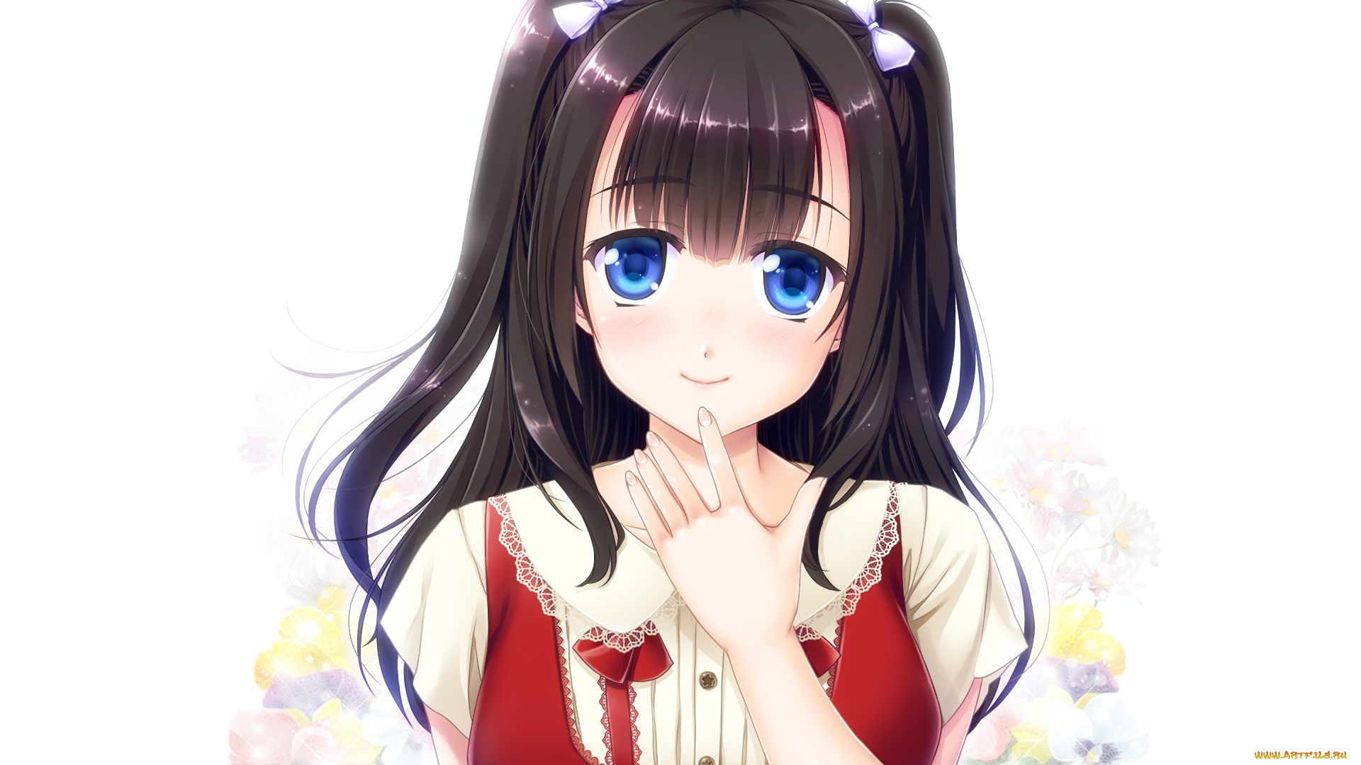 аниме, unknown, , другое, девушка, взгляд, фон