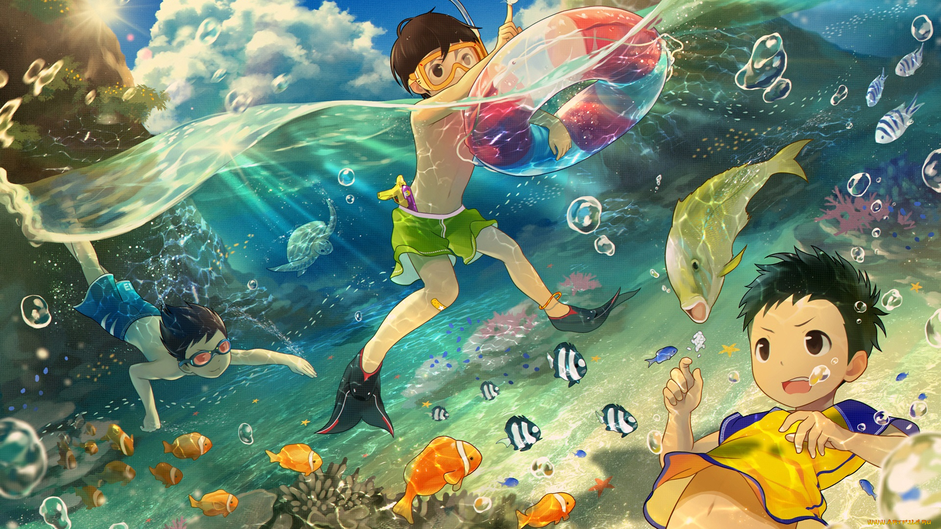 аниме, животные, , существа, дети