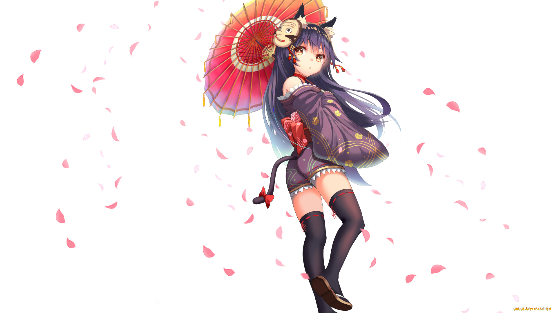 аниме, животные, , существа, фон, взгляд, девушка