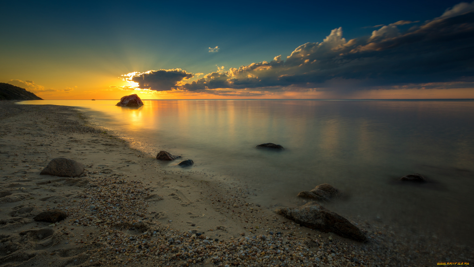 природа, побережье, простор