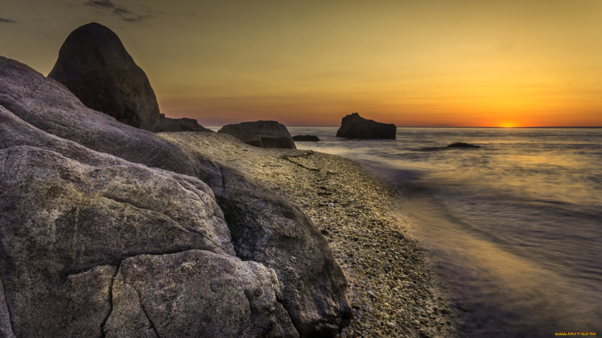 природа, побережье, простор