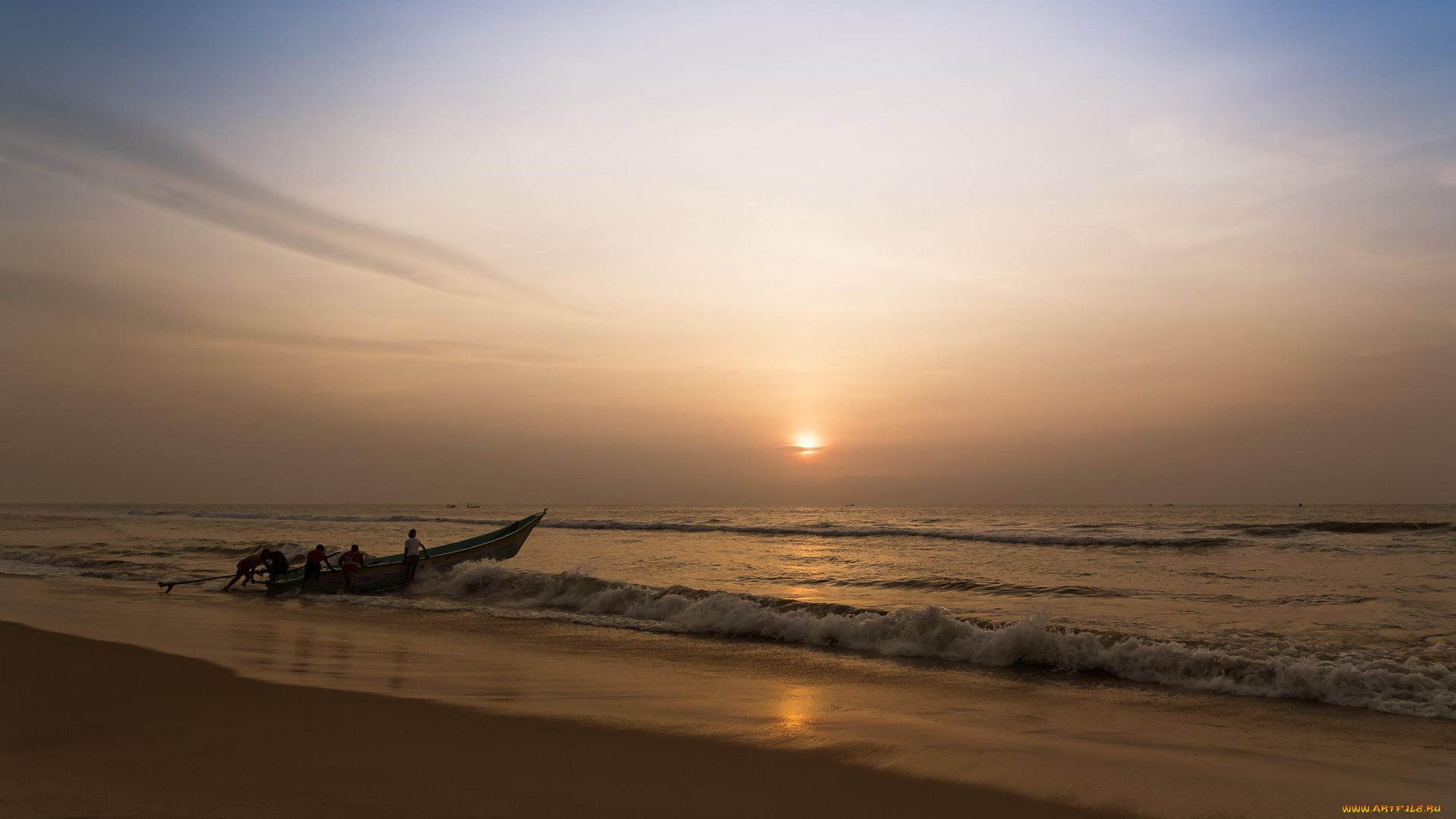 природа, восходы, закаты, море, лодка, закат