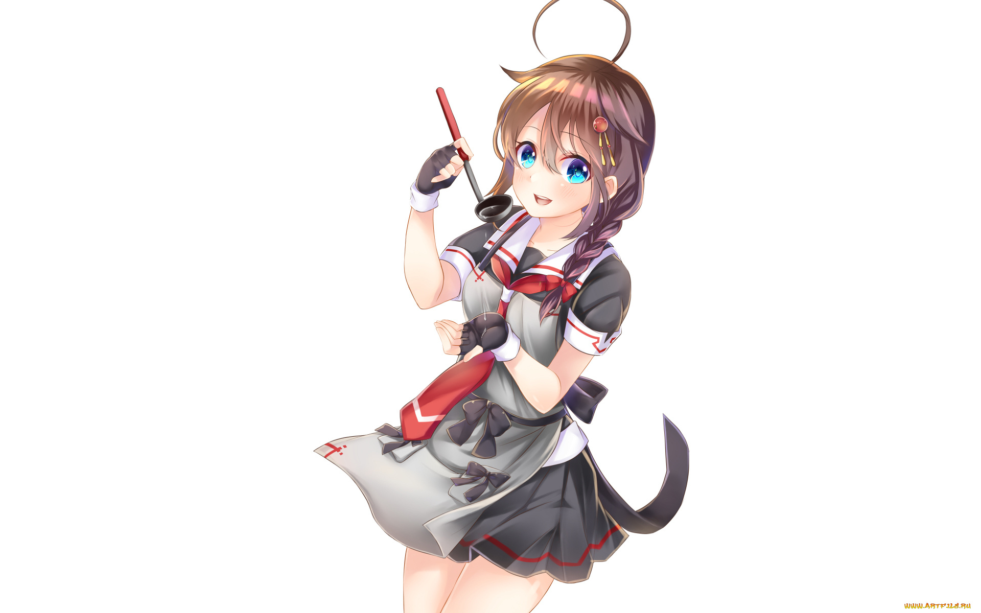 аниме, kantai, collection, девушка, взгляд, фон