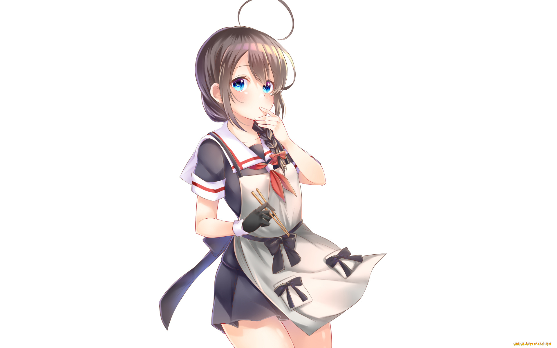 аниме, kantai, collection, девушка, взгляд, фон