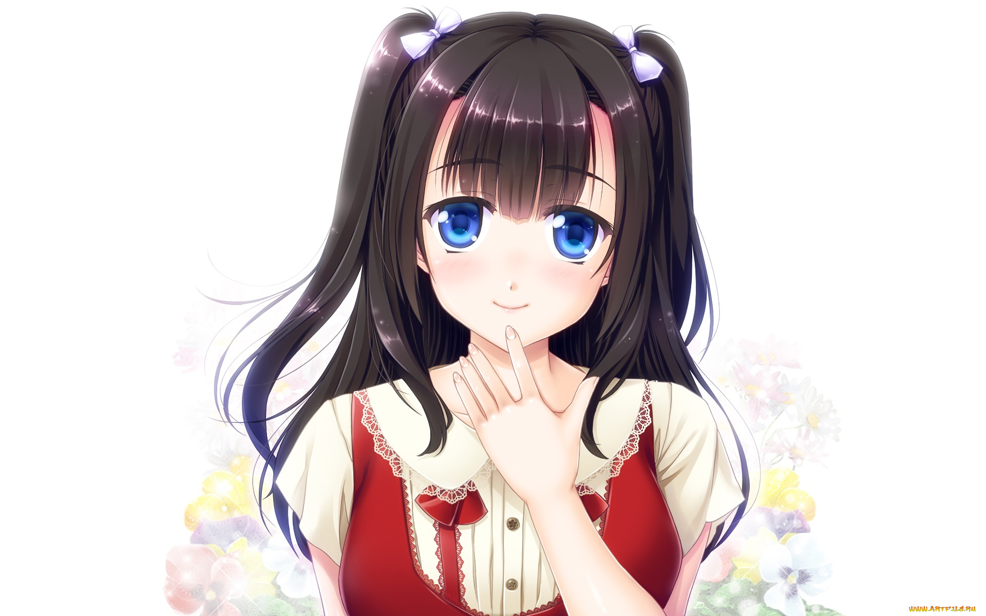 аниме, unknown, , другое, девушка, взгляд, фон