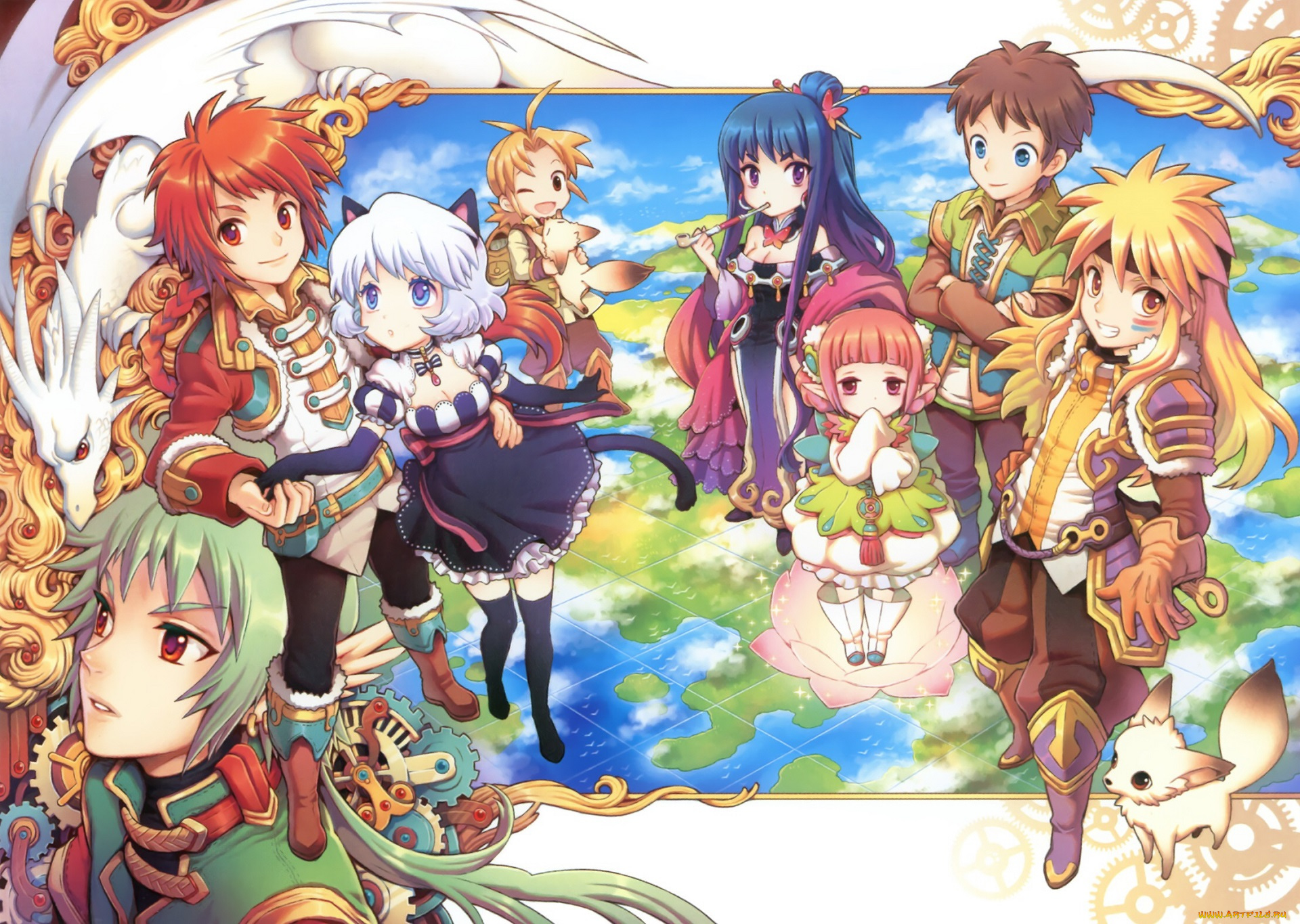 аниме, животные, , существа, арт