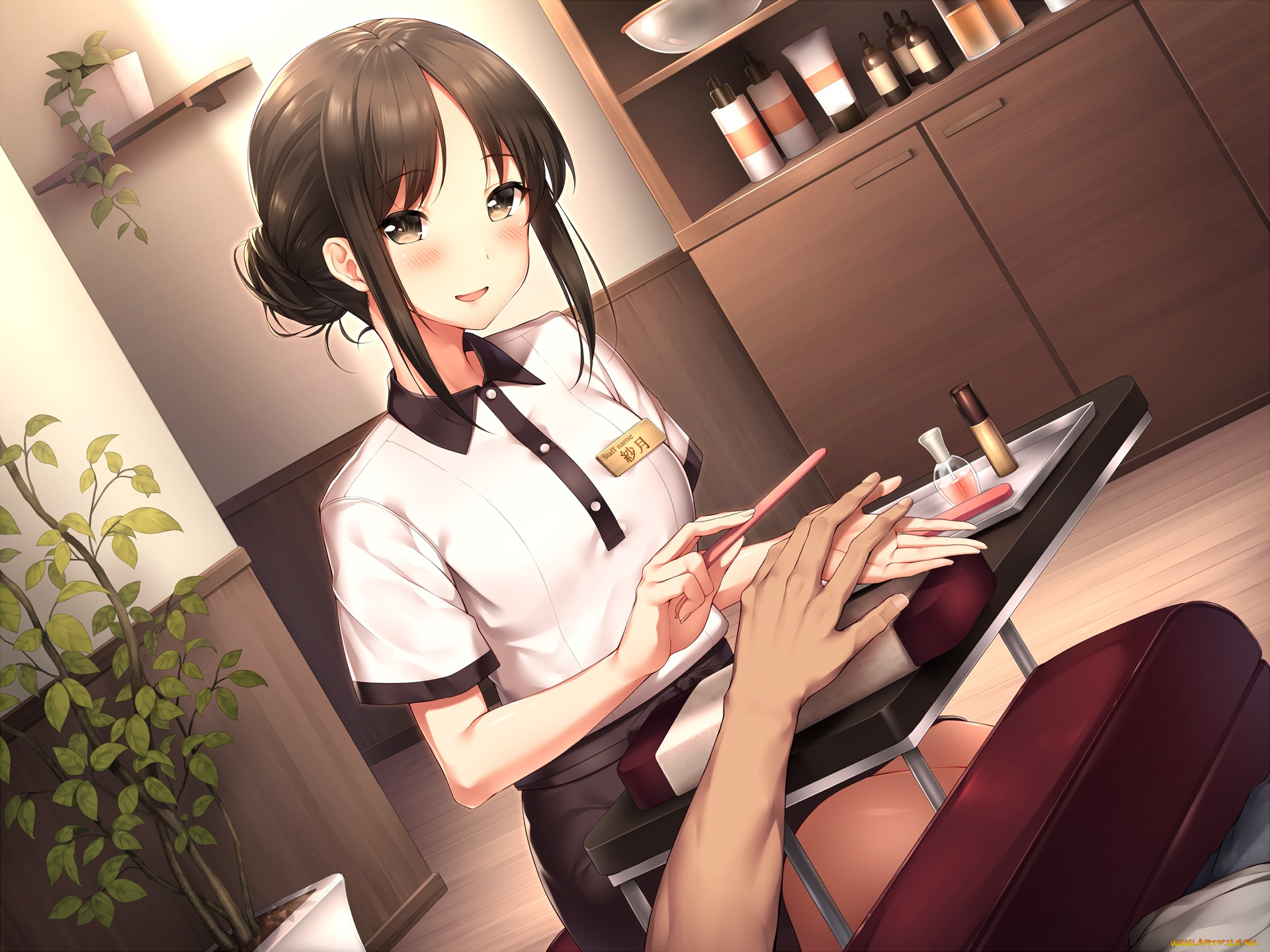 аниме, unknown, , другое, девушка, взгляд, фон