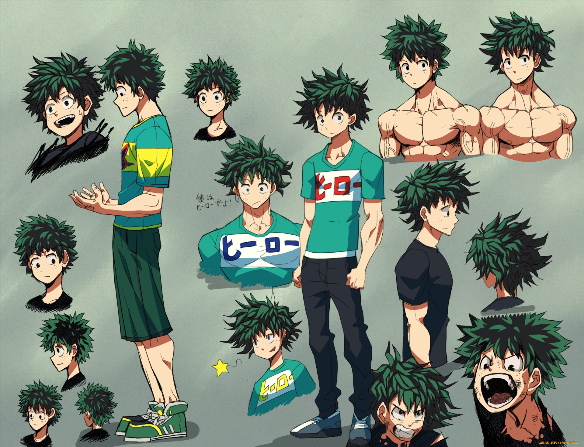 аниме, boku, no, hero, academia, мидория