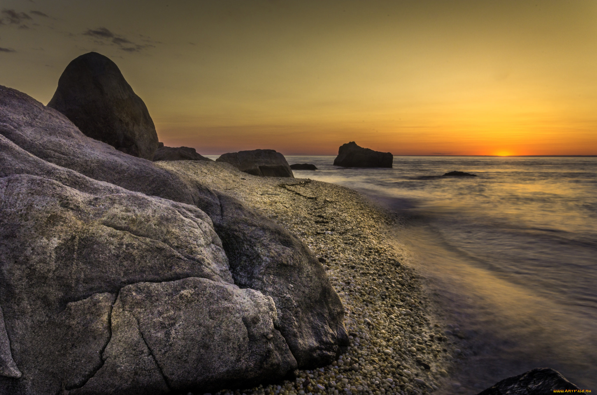 природа, побережье, простор